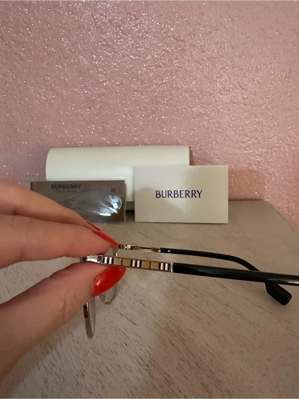 New prescription Burberry Blk & Gold Women's Semi-Rim -have prescription lenses.